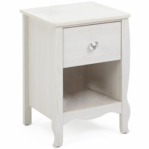 4d concepts lindsay wooden nightstand in stone white oak
