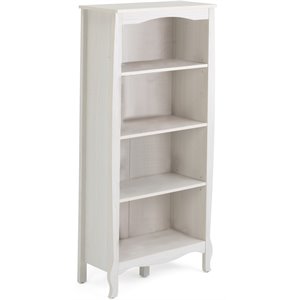 4d concepts lindsay 4 shelf wooden bookcase in stone white oak