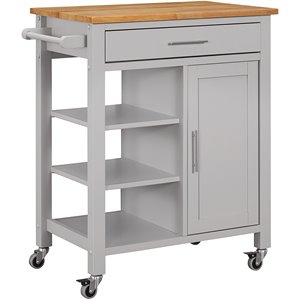 4d concepts edmonton wooden kitchen cart in gray and natural