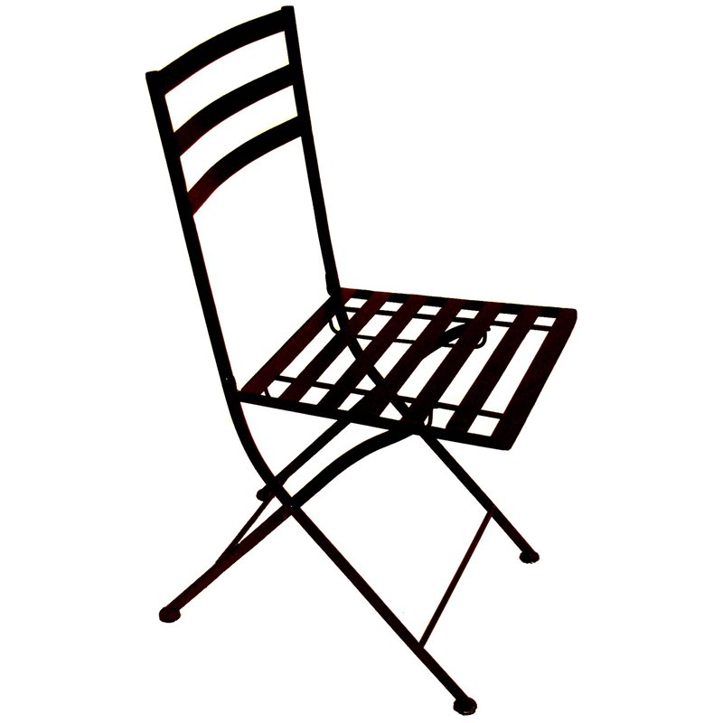 4D Concepts Metal Folding Chair in Powder Coated Black (Set of 2)