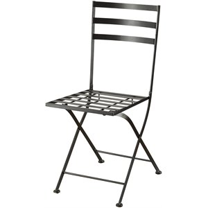 4d concepts metal folding chair in powder coated black (set of 2)