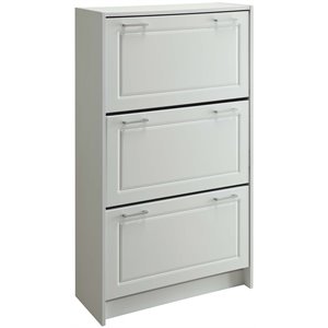 4d concepts sepulveda deluxe triple wooden shoe cabinet in white