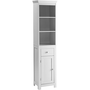 4d concepts rancho 3 shelf wooden bathroom linen cabinet in white