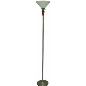 4d concepts shelby metal torchiere lamp in pewter and oak