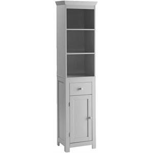 4d concepts rancho 3 shelf wooden bathroom linen cabinet in gray