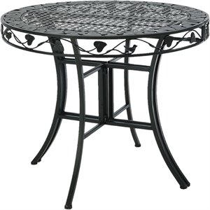 4D Concepts Ivy League 2 Piece Round Metal Patio Dining Table in Mesa Brown