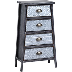 4d concepts armata 4 drawer metal accent chest in gray