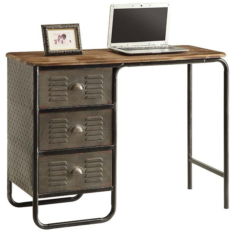 metal writing desk with drawers