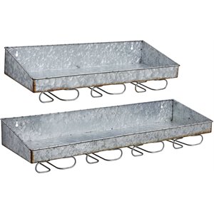 4D Concepts Systems 2 Piece Galvanized Metal Wine Rack Shelf Set