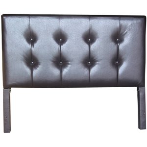 4D Concepts Blackstone Faux Leather Tufted Queen Panel Headboard in Brown