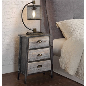 claremont collection 3 drawer chest with metal frame and wood drawer fronts