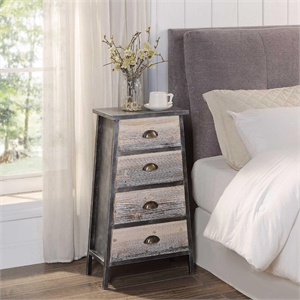 claremont collection 4 drawer chest with metal frame and wood drawer fronts