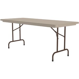 29&quotH Heavy-Duty Tamper-Resistant Plastic Folding Table in Mocha Granite