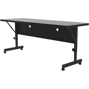 Correll 24&quotW x 60&quotD Deluxe High Pressure Top Flip Top Table in Gray Granite