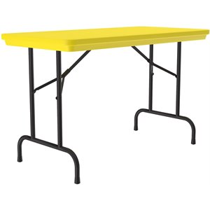 Correll 24&quotW x 48&quotD H.D. Plastic Blow-Molded Folding Table in Yellow