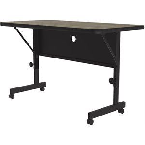 Correll 24&quotW x 48D High Pressure Top Flip Top Table Colonial Hickory Brown