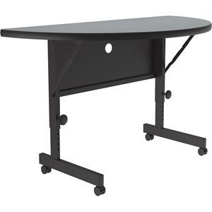 Correll 24&quotW x 48&quotD Deluxe High Pressure Top Flip Top Table in Gray Granite