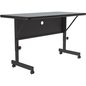 Correll 24&quotW x 48&quotD Deluxe High Pressure Top Flip Top Table in Gray Granite
