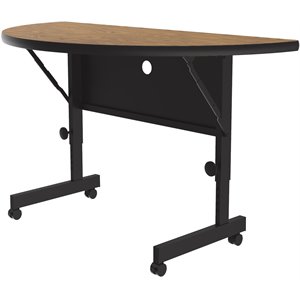 Correll 24&quotW x 48&quotD Deluxe High Pressure Top Flip Top Table in Medium Oak