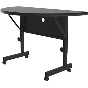 Correll 24&quotW x 48D Deluxe High Pressure Top Flip Top Table Montana Brown Granite