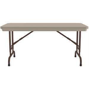 Correll 22-32&quotH Adjustable H.D. Blow-Molded Plastic Folding Table Mocha Granite