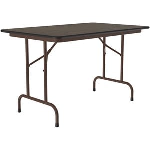 Correll 30&quotW x 48&quotD Melamine Top Folding Table in Walnut Finish