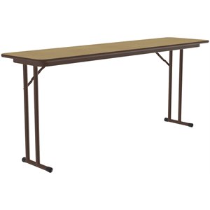 Correll 3/4&quot High Pressure Folding Seminar Table with Off-Set Leg Fusion Maple