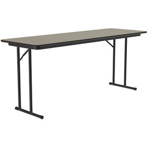 Correll 3/4&quot High Pressure Folding Seminar Table Off-Set Leg Savannah Sand Brown