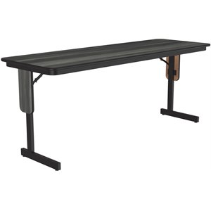 3/4&quot High Pressure Folding Seminar Table with Panel Leg in New England Driftwood