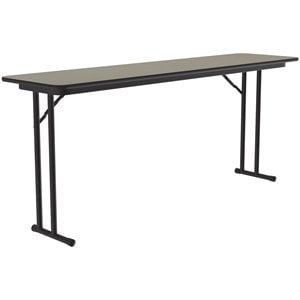 Correll 3/4&quot High Pressure Folding Seminar Table Off-Set Leg Sand Natural