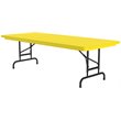 Correll 22-32 Adjustable Height H-D Plastic Blow-Molded Folding Table Yellow