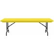 Correll 22-32 Adjustable Height H-D Plastic Blow-Molded Folding Table Yellow