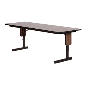 Correll Adjustable Height 3/4&quot High Pressure Folding Seminar Table in Walnut