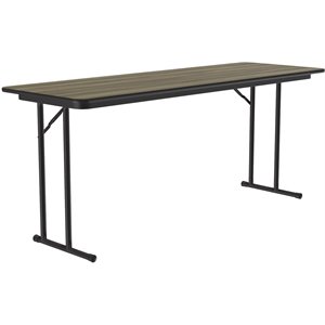 Correll 3/4&quot High Pressure Folding Seminar Table in Brown Hickory