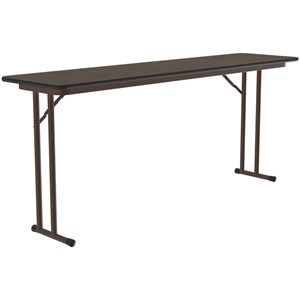 Correll 3/4&quot High Pressure Folding Seminar Table with Off-Set Leg Walnut