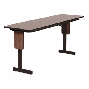 Correll 3/4&quot H-P Plastic Laminate Folding Seminar Table with Panel Leg in Walnut