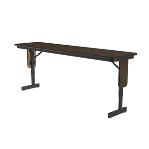 Correll Adjustable Height 3/4&quot High Pressure Folding Seminar Table in Walnut