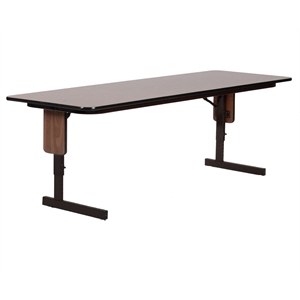 Correll Adjustable Height 3/4&quot High Pressure Folding Seminar Table in Medium Oak