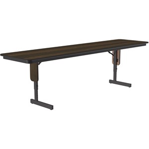 Correll Adjustable Height 3/4&quot High Pressure Folding Seminar Table in Walnut
