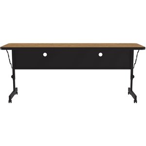Correll 24&quotW x 72&quotD Deluxe High Pressure Top Flip Top Table in Medium Oak