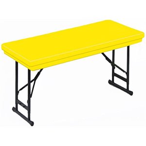 Correll 17-27&quot Adjustable Height Heavy Duty Blow-Molded Folding Table in Yellow