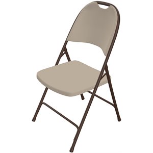 correll injection molded plastic folding chair in mocha granite (set of 4)