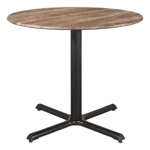 Correll Cafe Bistro Table 36&quot Round with Rustic Oak Smart Top