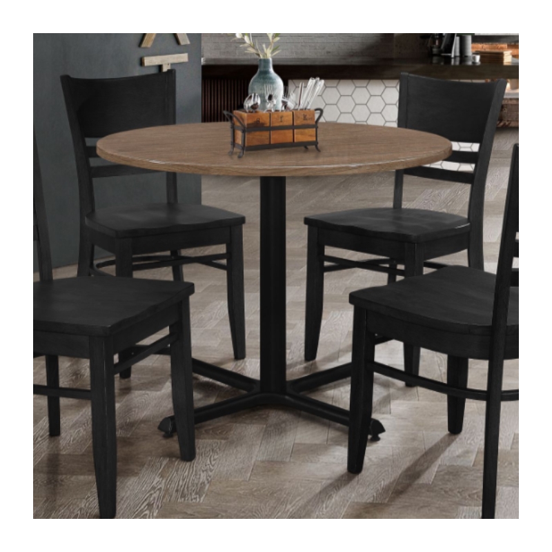 Correll Wood Dining Chair with Ladder Back Set of 2  in Black