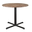 Correll Rustic Oak Premium Cafe Bistro Table with 2 Black Ladder Back Chairs