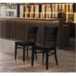 Correll Rustic Oak Premium Cafe Bistro Table with 2 Black Ladder Back Chairs