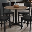Correll English Walnut Premium Cafe Bistro Table with 2 Black Ladder Back Chairs