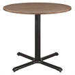 Correll English Walnut Premium Cafe Bistro Table with 2 Black Ladder Back Chairs
