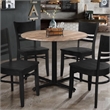 Correll Rustic Oak Premium Cafe Bistro Table with 4 Black Ladder Back Chairs