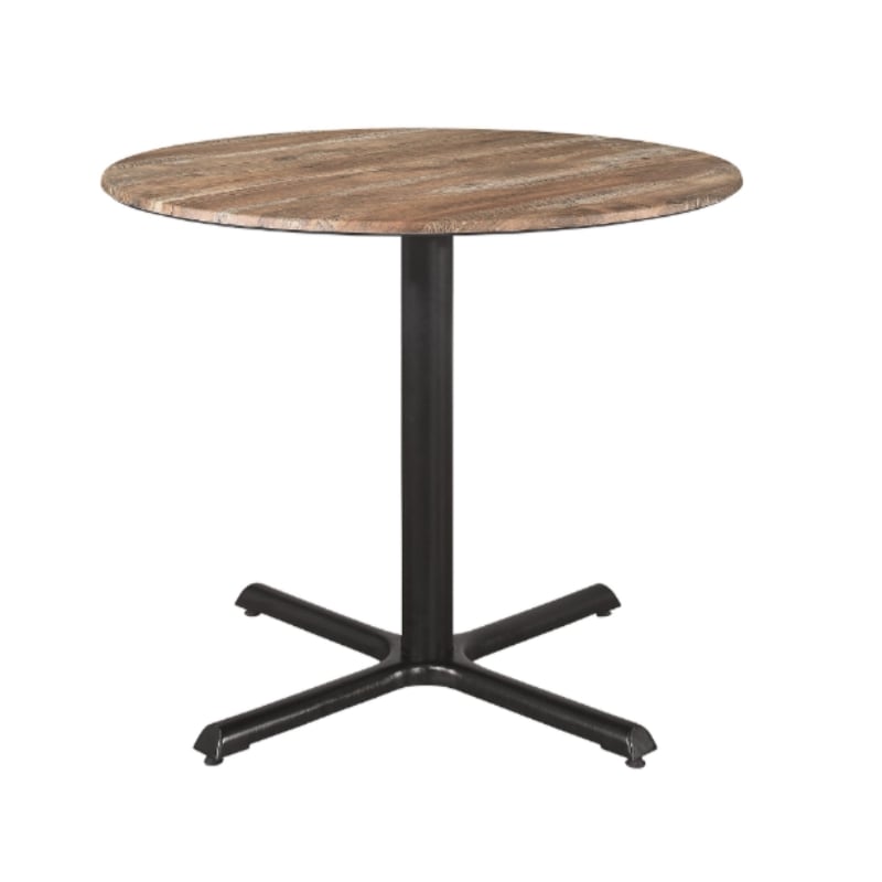 Correll Rustic Oak Premium Cafe Bistro Table with 4 Black Ladder Back Chairs